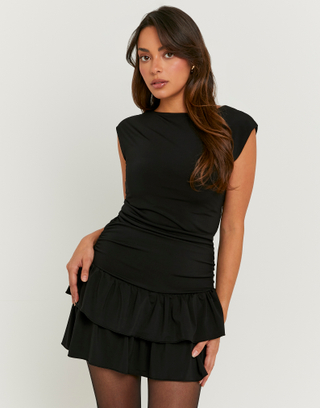 Schwarzes Kleid mit Rüschen | TALLY WEiJL