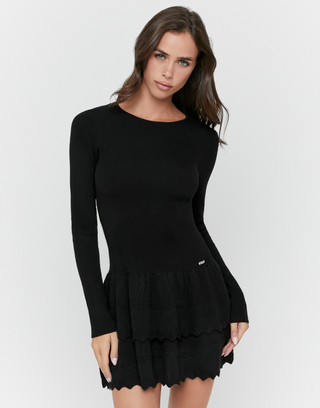Black Ruffle Mini Dress | TALLY WEiJL