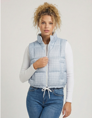 Vichy Print Light Padded Vest | TALLY WEiJL