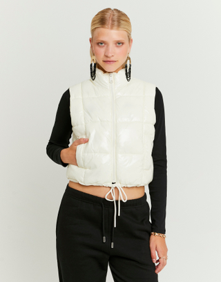 Gilet Imbottito Beige Senza Maniche | TALLY WEiJL