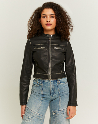 Μπουφάν Faux Leather Μαύρο | TALLY WEiJL