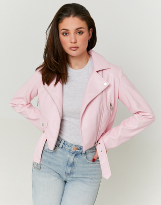 Veste Biker Rose en Similicuir | TALLY WEiJL
