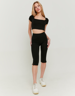 Leggings Capri Neri Basici | TALLY WEiJL