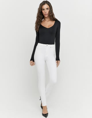 Pantalon Blanc Skinny Taille Haute | TALLY WEiJL