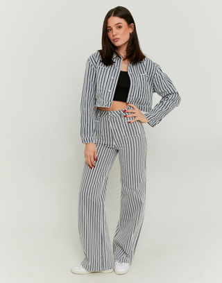 Gestreifte High Waist Wide Leg Jeans | TALLY WEiJL