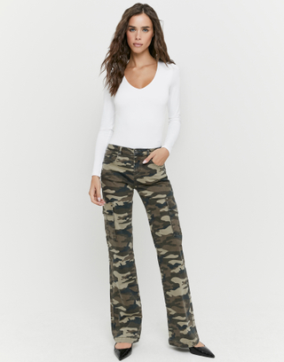 Camouflage Bootcut Trousers | TALLY WEiJL