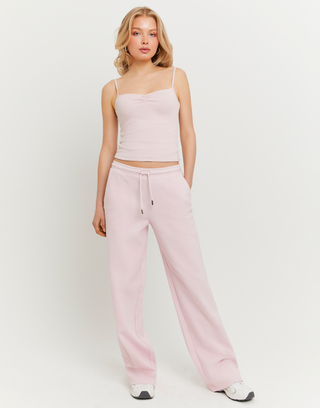 Pink Low Waist Straight Trousers | TALLY WEiJL