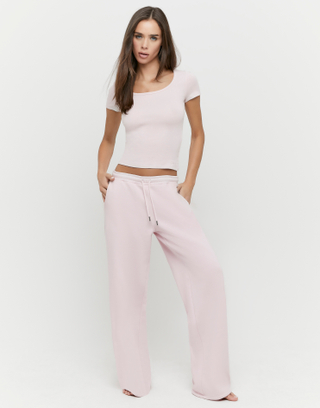Pink Wide Leg Joggers | TALLY WEiJL