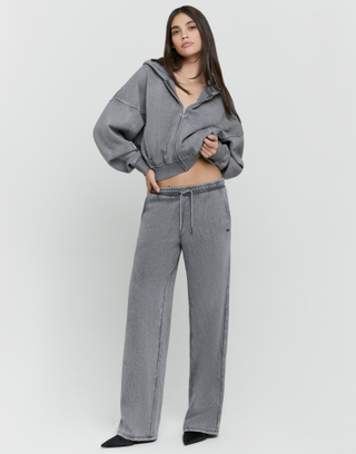 Graue Wide Leg Sweatpants | TALLY WEiJL