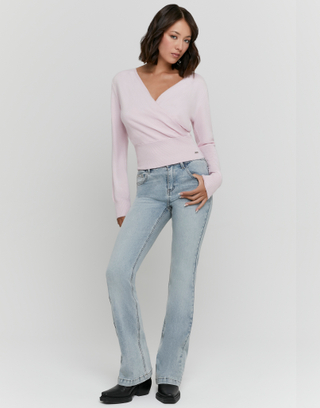 Blaue Mid Waist Bootcut Jeans | TALLY WEiJL