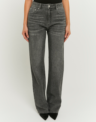 Grey High Waist Straight Leg Jeans | TALLY WEiJL