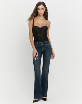 Blaue Low Waist Flare Jeans | TALLY WEiJL