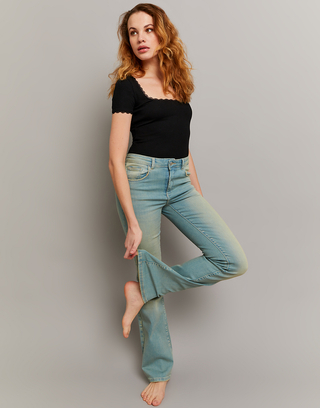 Blue Push Up Flare Jeans | TALLY WEiJL