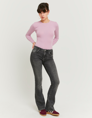 Grey Push Up Flare Jeans | TALLY WEiJL