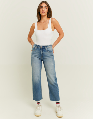 Vintage Wash Straight Cropped Jeans | TALLY WEiJL