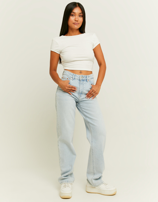 Hellblaue High Waist Straight Leg Jeans | TALLY WEiJL
