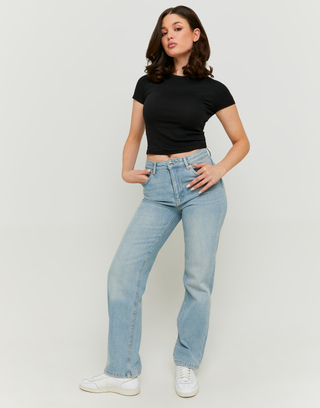 Hellblaue High Waist Straight Leg Jeans | TALLY WEiJL