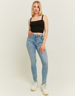 Light Blue Mid Waist Skinny Push Up Jeans | TALLY WEiJL