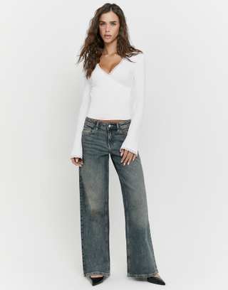 Blaue Wide Leg Jeans | TALLY WEiJL