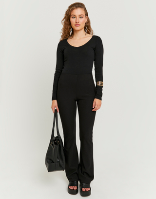 Schwarze Flare-Hose mit mittlerer Taille | TALLY WEiJL