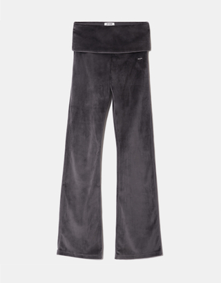 Graue Wide Leg Sweatpants mit Umschlagbund | TALLY WEiJL