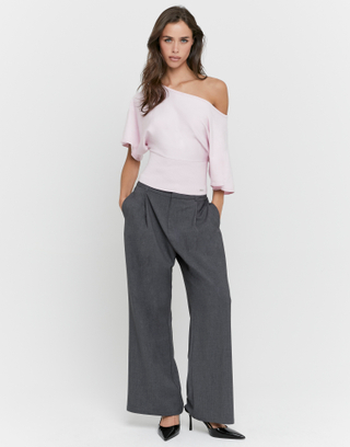 Pantalon Gris Coupe Droite | TALLY WEiJL