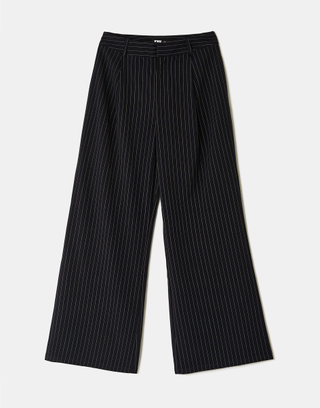 Blue Striped Straight Leg Trousers | TALLY WEiJL