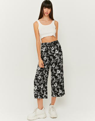 Pantalon Culotte Taille Mi-Haute Noir | TALLY WEiJL