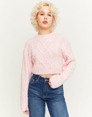 Pull Pink en Maille Torsadée | TALLY WEiJL