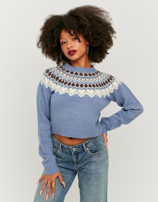 Blauer kurzer Pullover | TALLY WEiJL