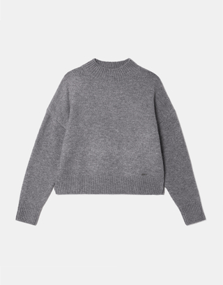 Grey Mock Neck Long Sleeve Knit Jumper | TALLY WEiJL