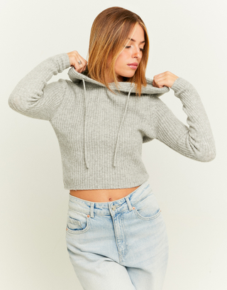 Grey Jumper with Hood | TALLY WEiJL