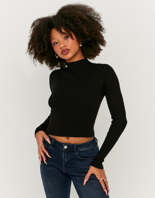 Pull Ajusté Noir Col Roulé | TALLY WEiJL