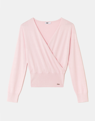 Maglione in Maglia Rosa Incrociato | TALLY WEiJL