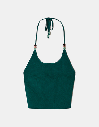 Crop Top Verde con Halter | TALLY WEiJL