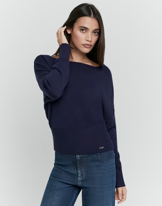 Blue Basic Knit Jumper | TALLY WEiJL