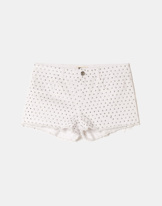 White Mini Shorts with Rhinestones | TALLY WEiJL
