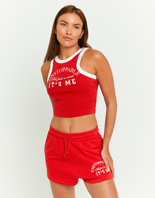 Shorts in Felpa Rossi con Stampa | TALLY WEiJL