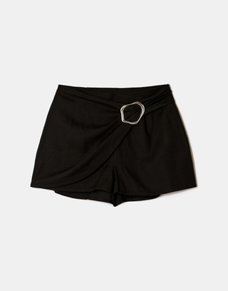 Mini Shorts Neri con Dettaglio Metallico | TALLY WEiJL