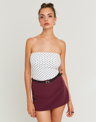 Burgunder Skort mit Gürtel | TALLY WEiJL