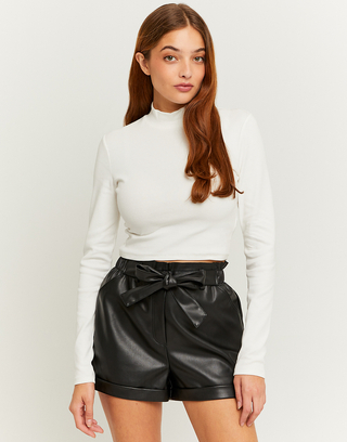 Black Faux Leather Mini Shorts | TALLY WEiJL