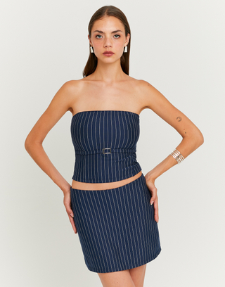Mini gonna pantaloncino blu basic a righe | TALLY WEiJL