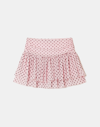 Pink Polka Dot Mini Skirt | TALLY WEiJL