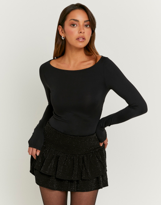Skort Nera in Lurex con Volant | TALLY WEiJL