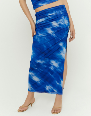 Jupe Longue Bleue Froncée | TALLY WEiJL