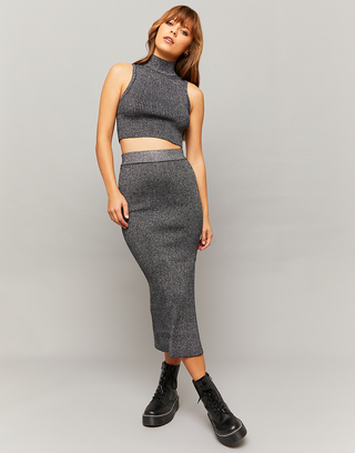 Gonna midi in lurex con spacco | TALLY WEiJL