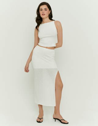 Gonna Lunga Bianca in Pizzo | TALLY WEiJL