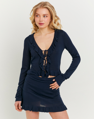 Mini gonna blu con volant | TALLY WEiJL