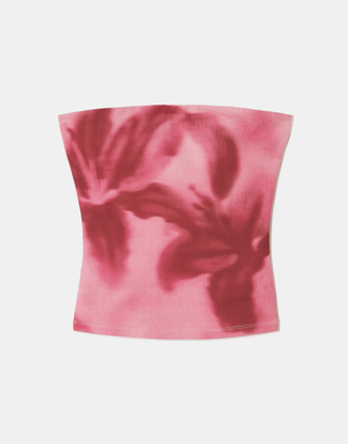 Rosa Bandeau Top mit Blumenprint | TALLY WEiJL