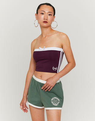 Lila Bandeau Top mit Print | TALLY WEiJL